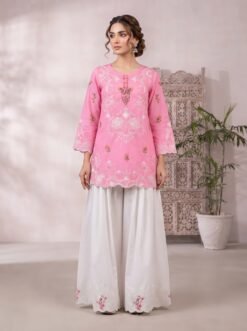 Alternative view of Women's Cotton Suit with White Farshi Shalwar & Cutwork Daman