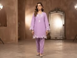 Elegant Cutwork Cotton 2-Piece Suit with Matching Trouser