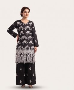 Embroidered Cotton 2-Piece Suit with Matching Farshi Shalwar