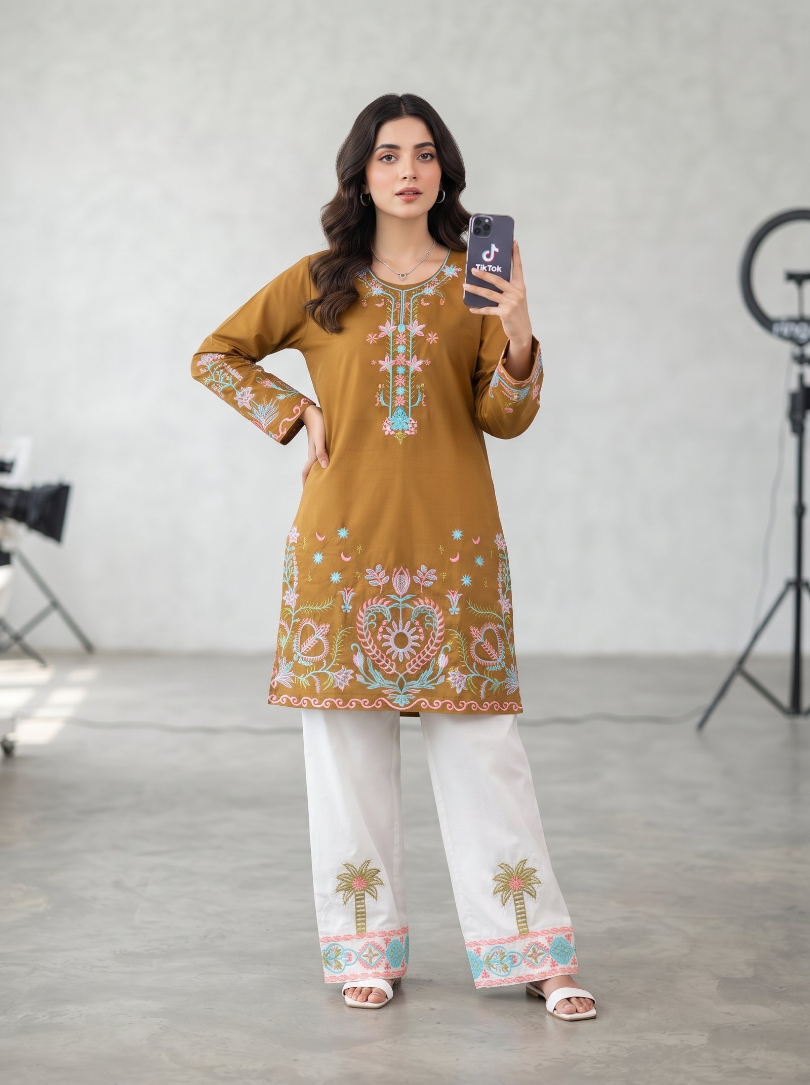 Oasis Glow Co-Ord Set for Women with Straight Trouser - Image 3