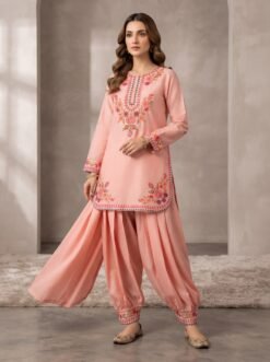 Stylish Cotton 2-Piece Suit with Matching Farshi Shalwar